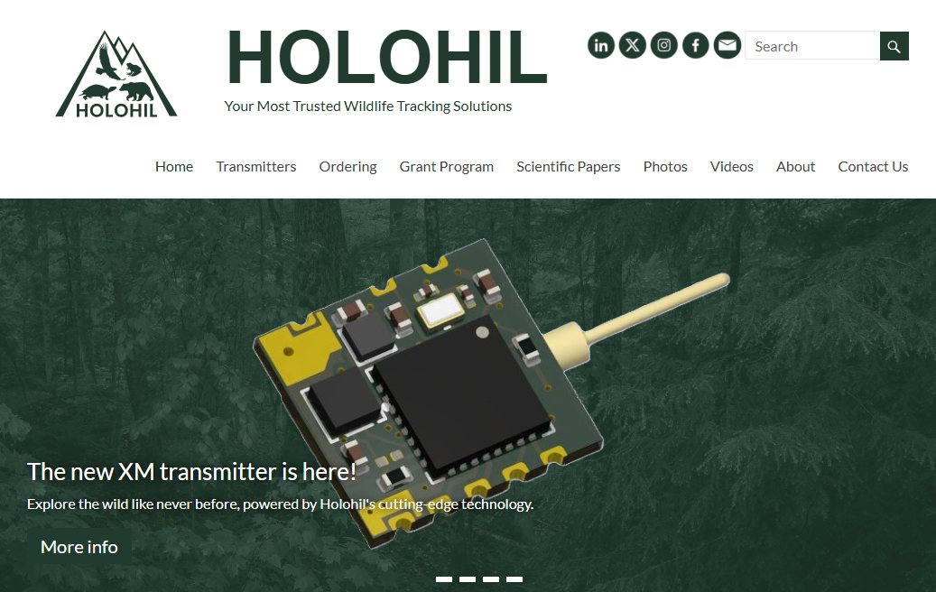 www.holohil.com 홈페이지 화면